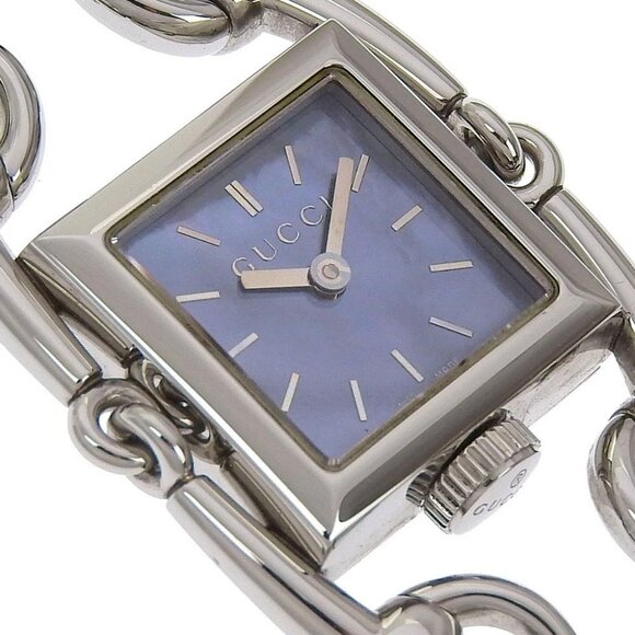 GUCCI Signoria Watches 116.5 Blue shellDial Stainless Steel Quartz Analog - Picture 1 of 8